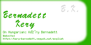 bernadett kery business card